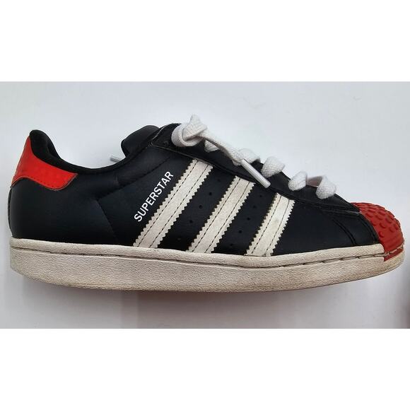 Adidas LEGO Superstar GS Black Red White Big Kids Size 5Y Shoes Sneakers - Picture 6 of 14